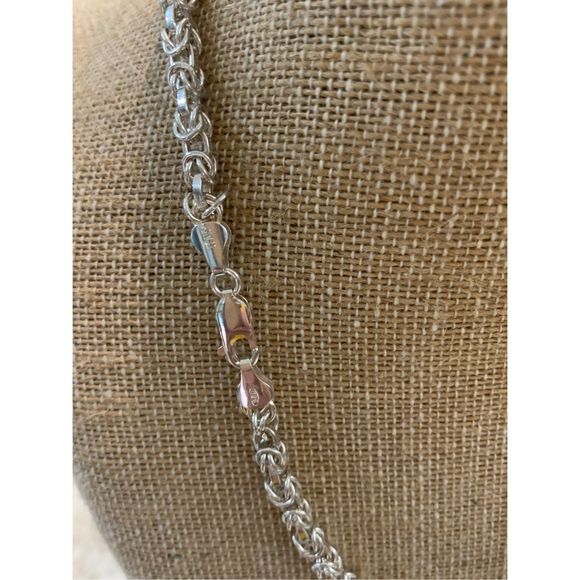 .925 Italy Byzantine Sterling Silver Necklace #Mom - Picture 3 of 6